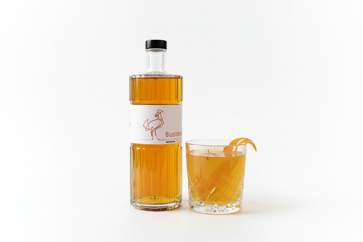 Bustard Spirits Saffron Aged Gin with Cocktail - Updated