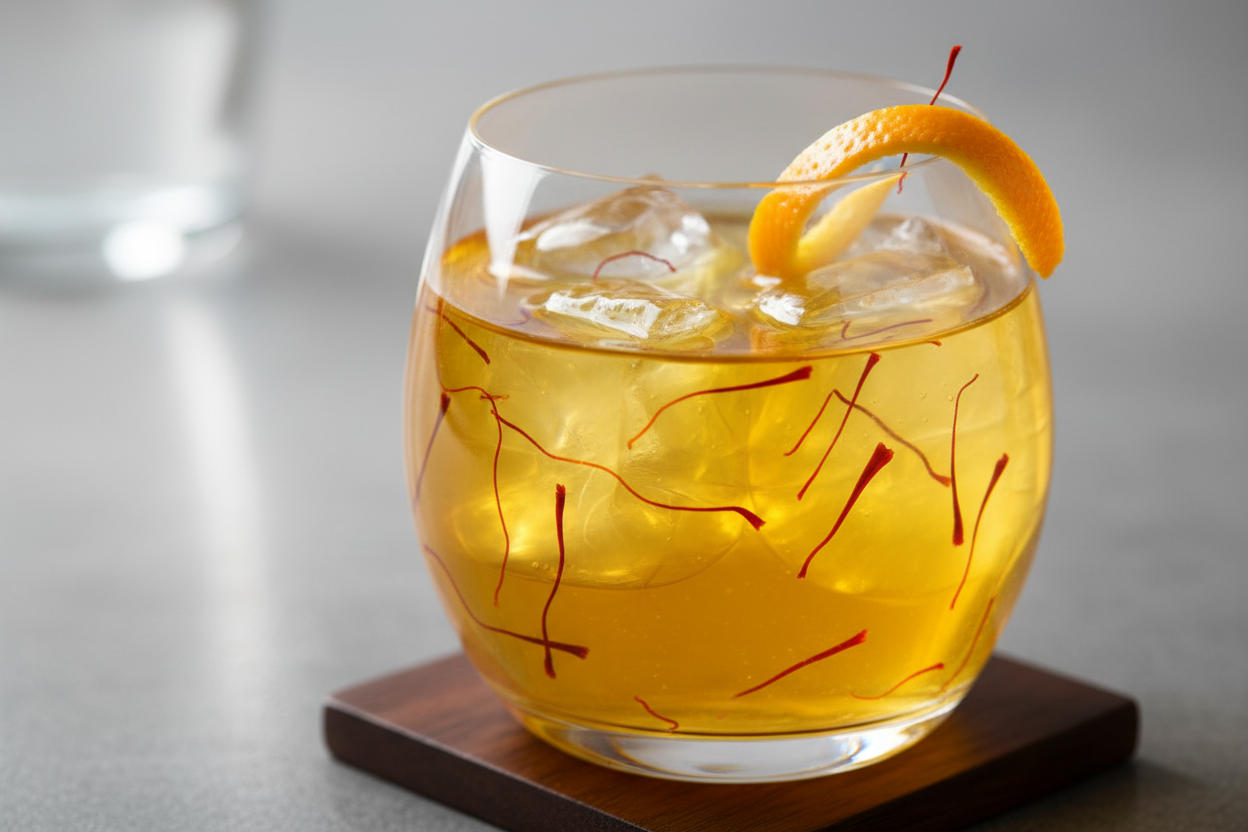 add saffron pieces in the drink